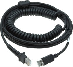 USB-kabel gekruld 5,00m zwart voor Datalogic GD4500, GBT4500, GM4500