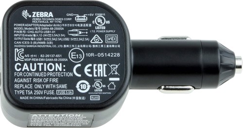 Zebra CHG-AUTO-USB1-01 back